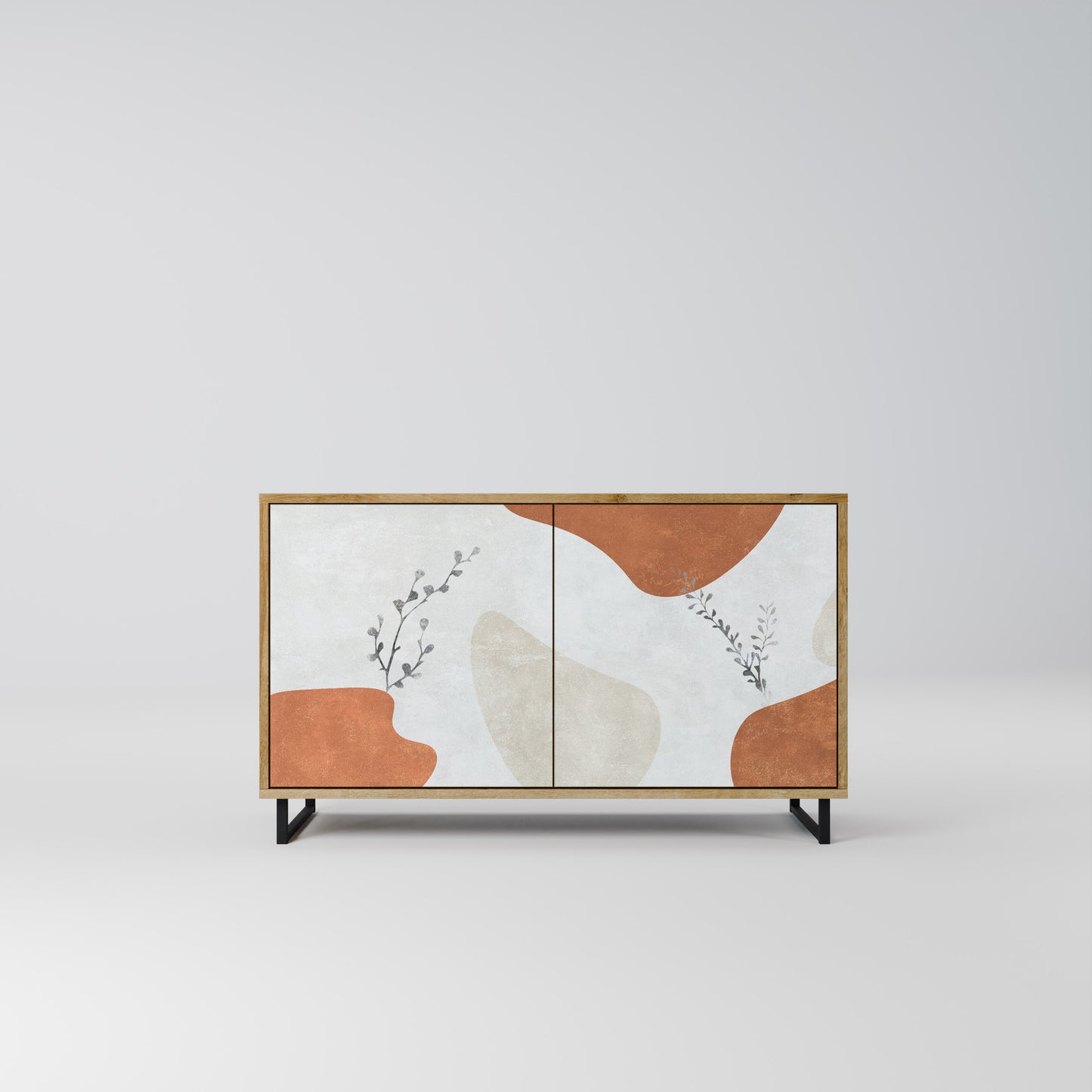 TRANQUIL TWIG 2-dörrars skänk i ekeffekt