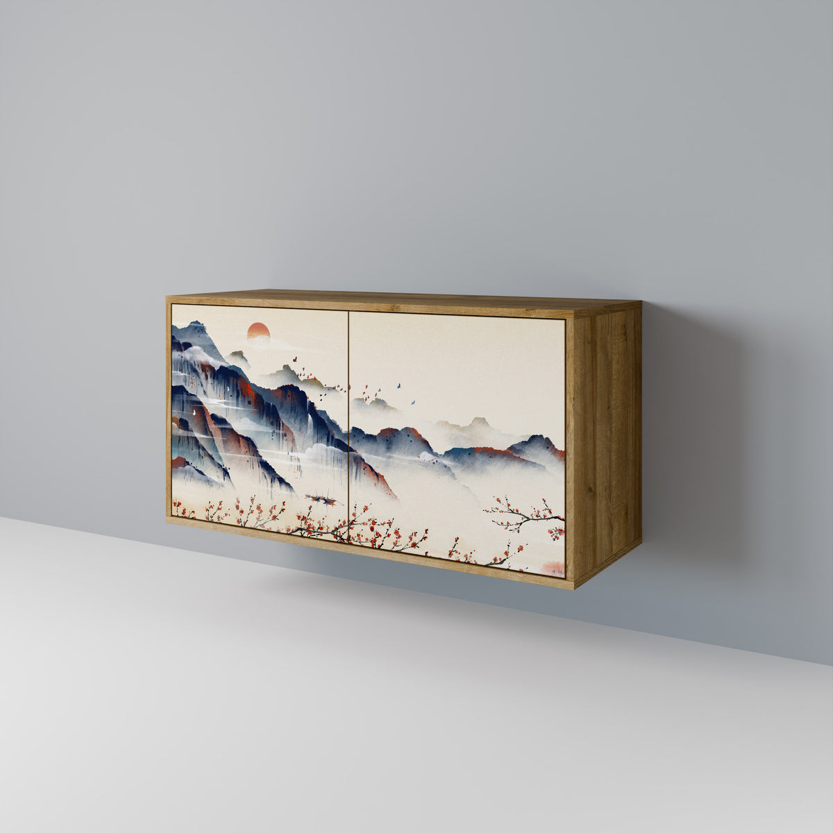 JAPANESE LANDSCAPE Skänk med två dörrar