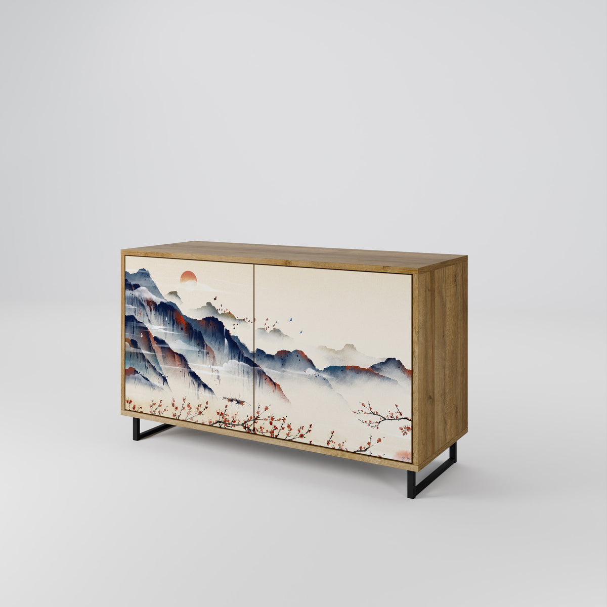JAPANESE LANDSCAPE Skänk med två dörrar