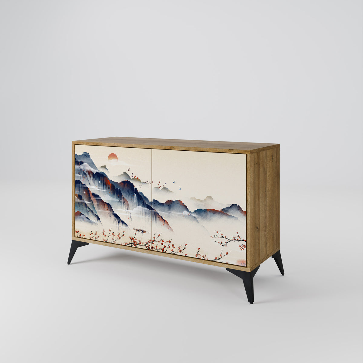 JAPANESE LANDSCAPE Skänk med två dörrar