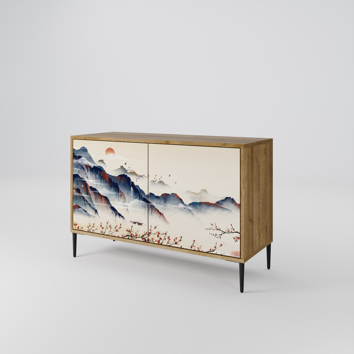 JAPANESE LANDSCAPE Skänk med två dörrar