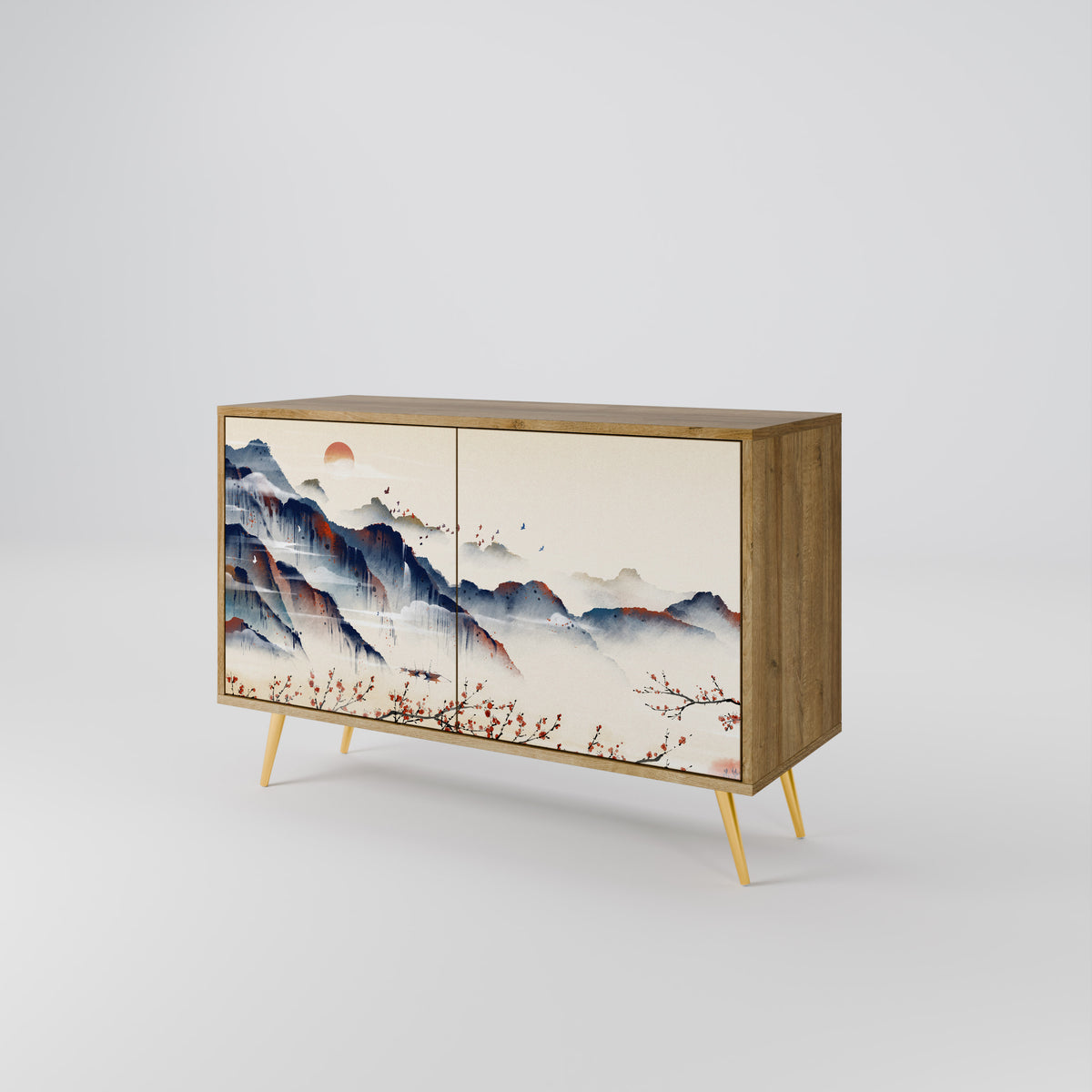 JAPANESE LANDSCAPE Skänk med två dörrar