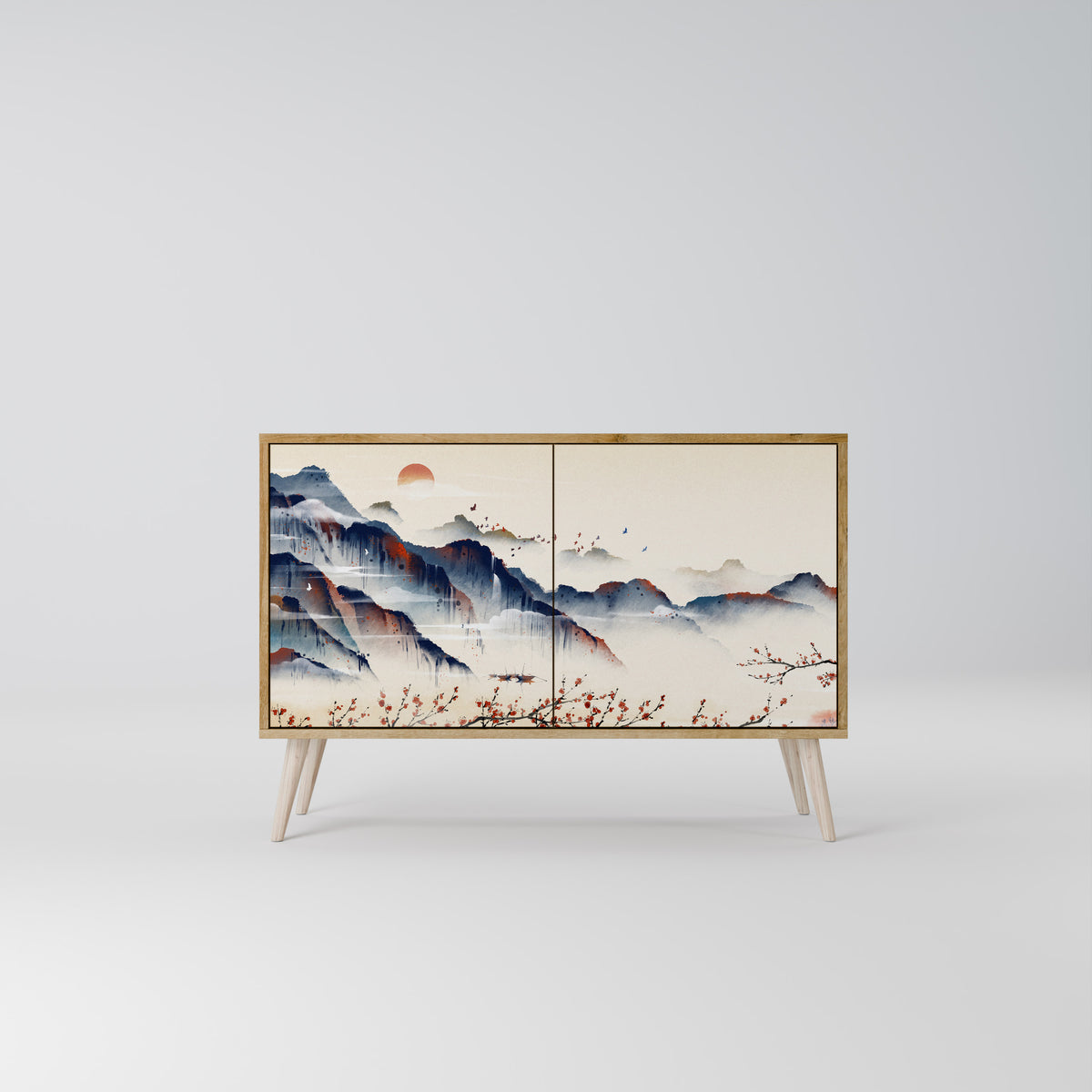 JAPANESE LANDSCAPE Skänk med två dörrar