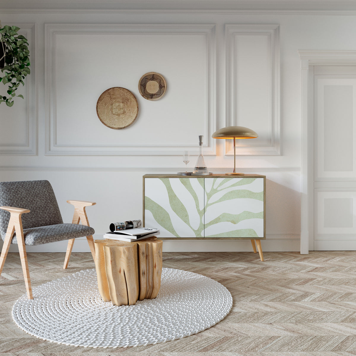 BOTANICAL SPARK Skänk med två dörrar