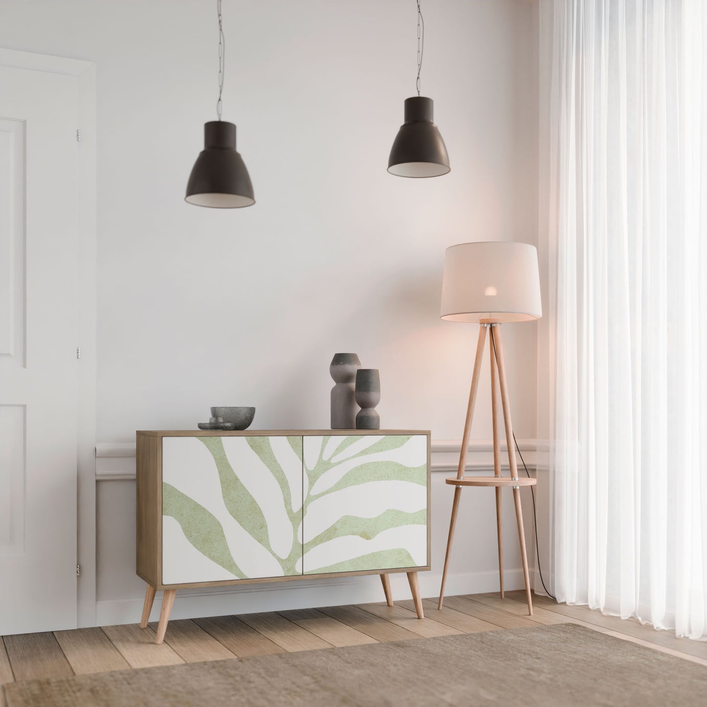 BOTANICAL SPARK 2-dörrars skänk i ekeffekt
