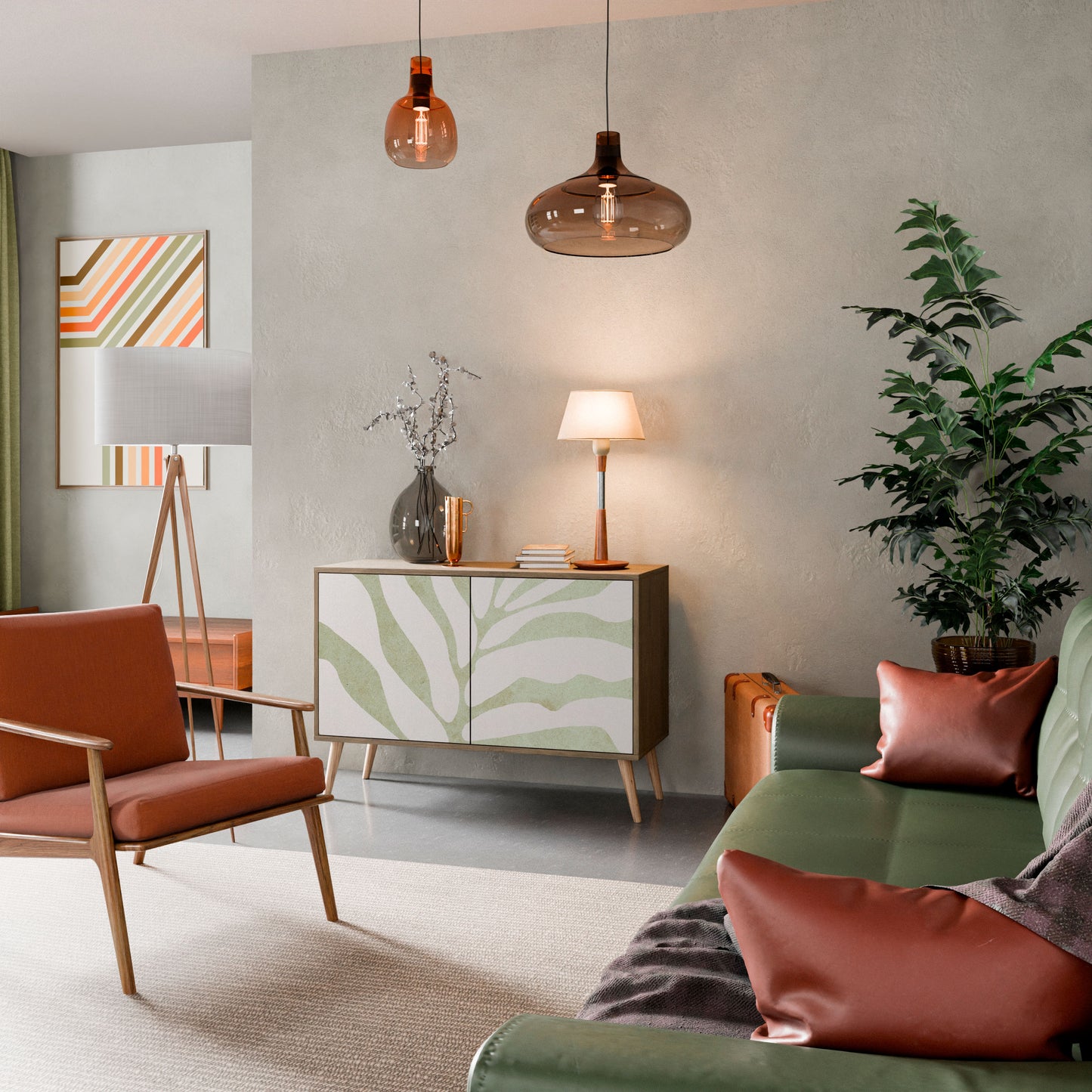 BOTANICAL SPARK 2-dörrars skänk i ekeffekt