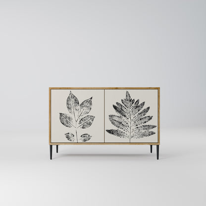 LEAFY STAMPS 2-dörrars skänk i ekeffekt