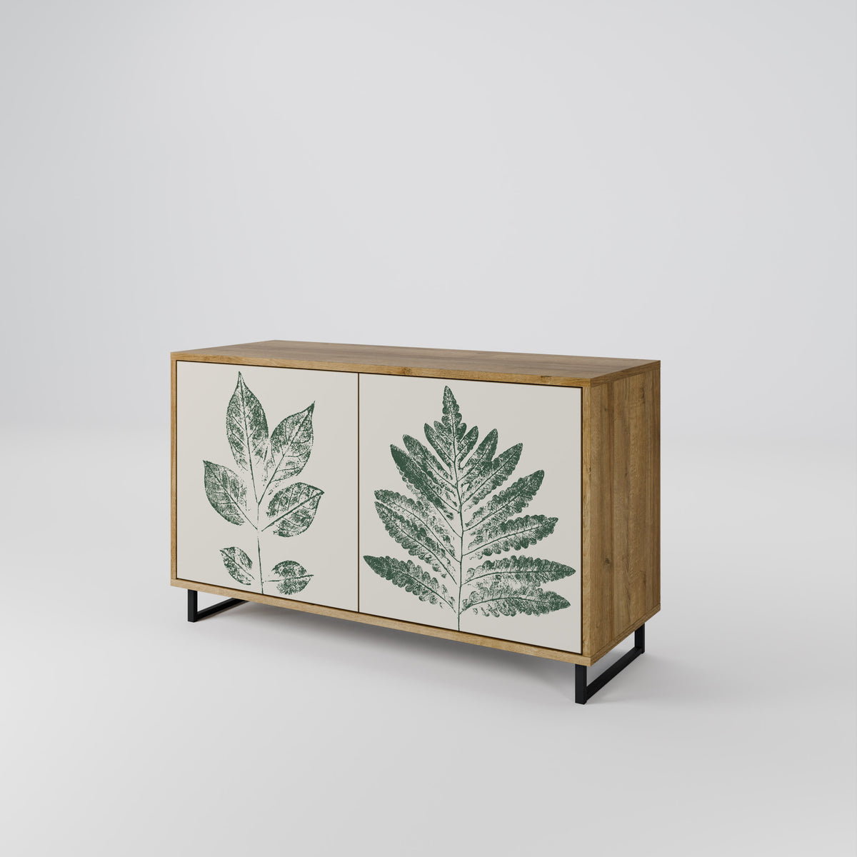 GREEN LEAFY STAMPS Skänk med två dörrar