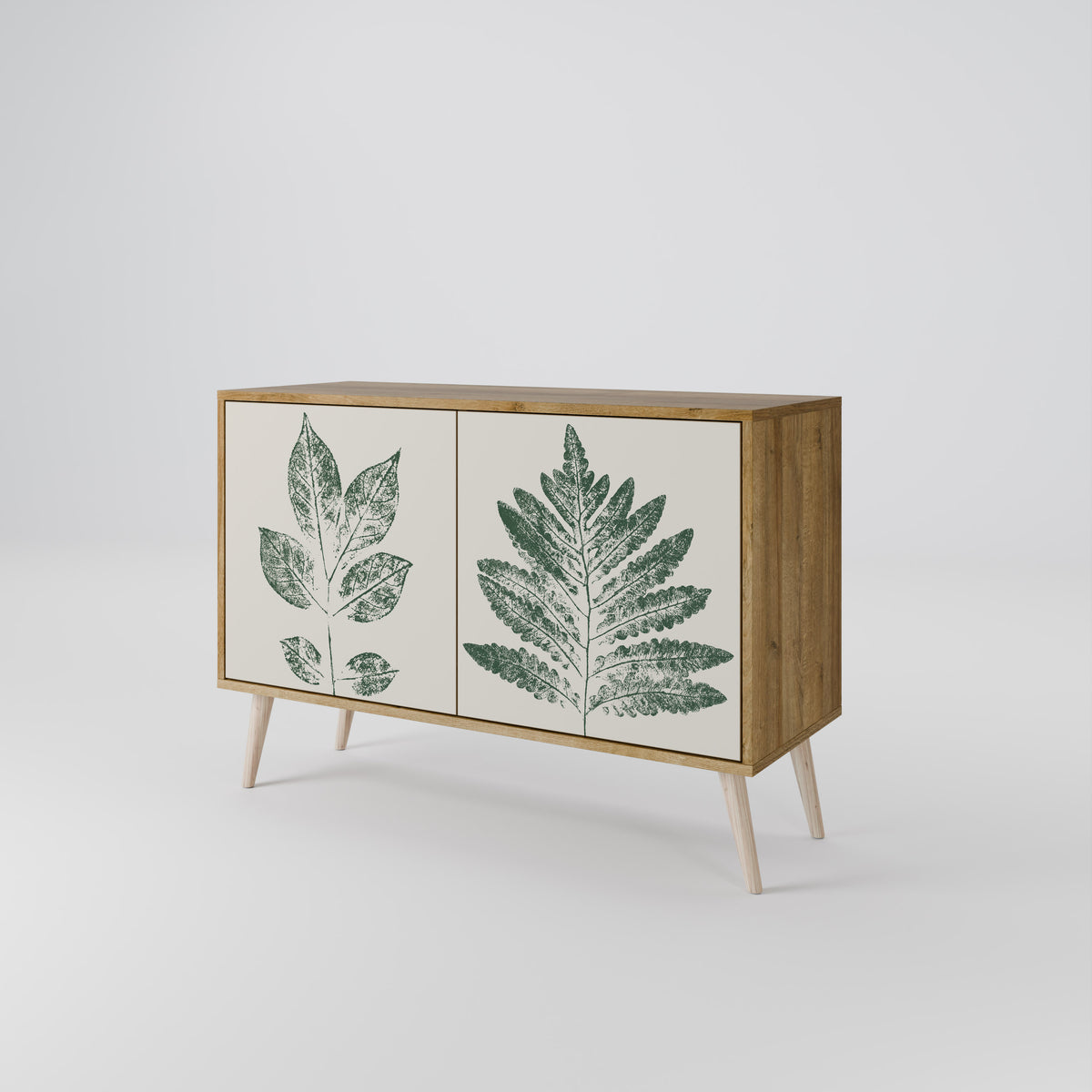 GREEN LEAFY STAMPS Skänk med två dörrar