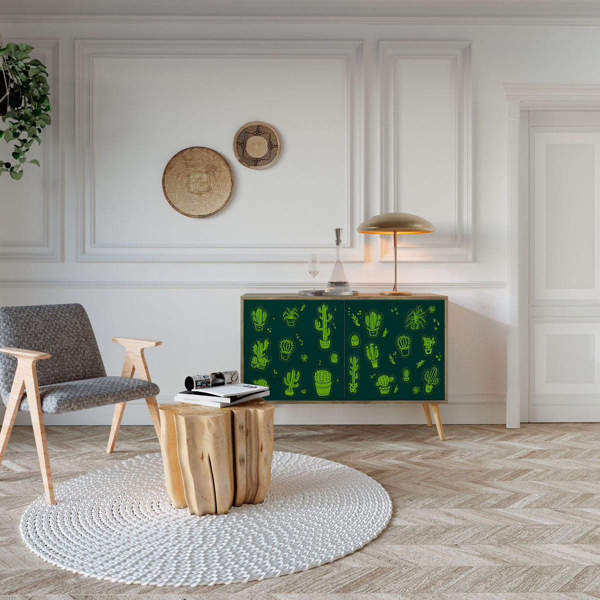 DESERT GREEN Skänk med två dörrar