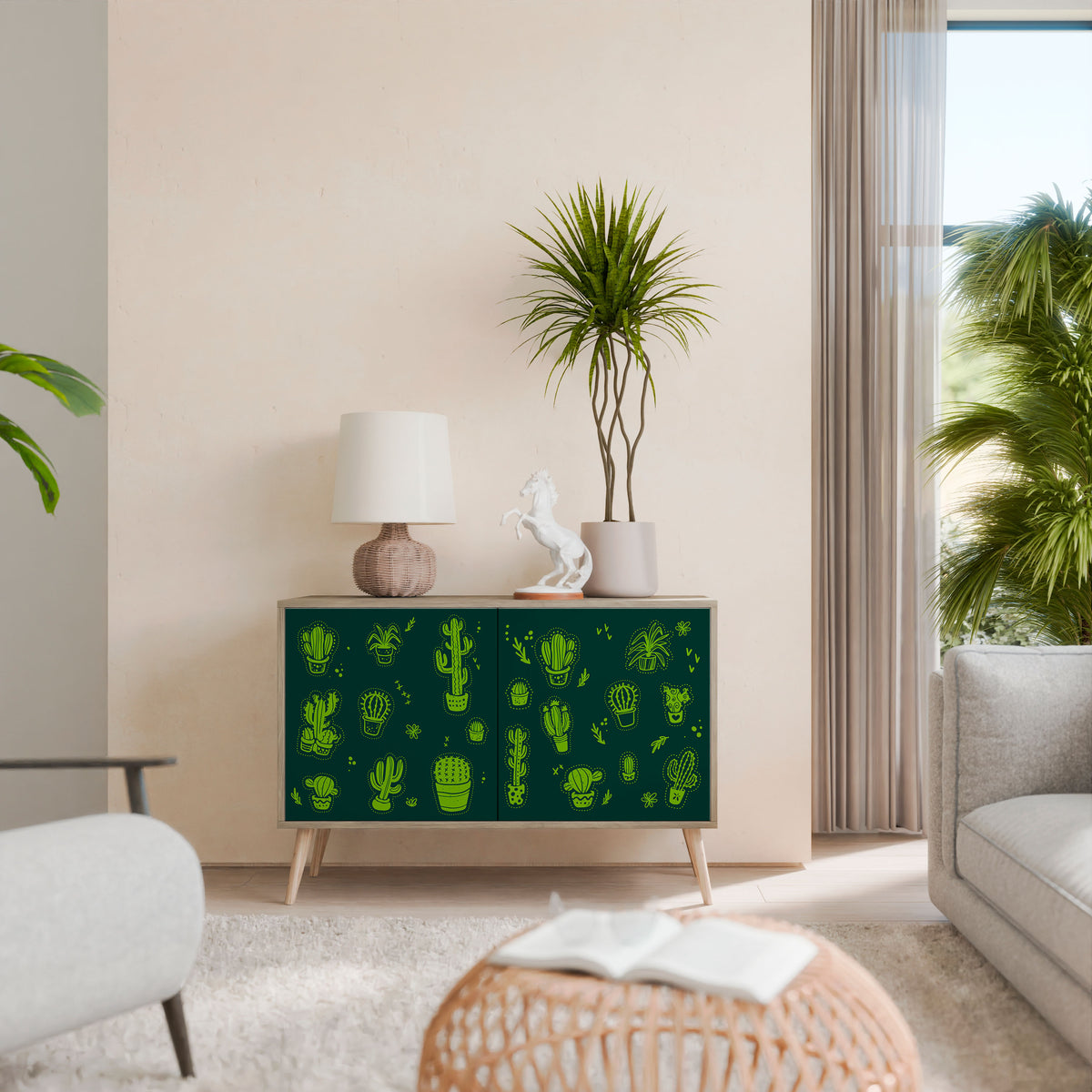 DESERT GREEN Skänk med två dörrar