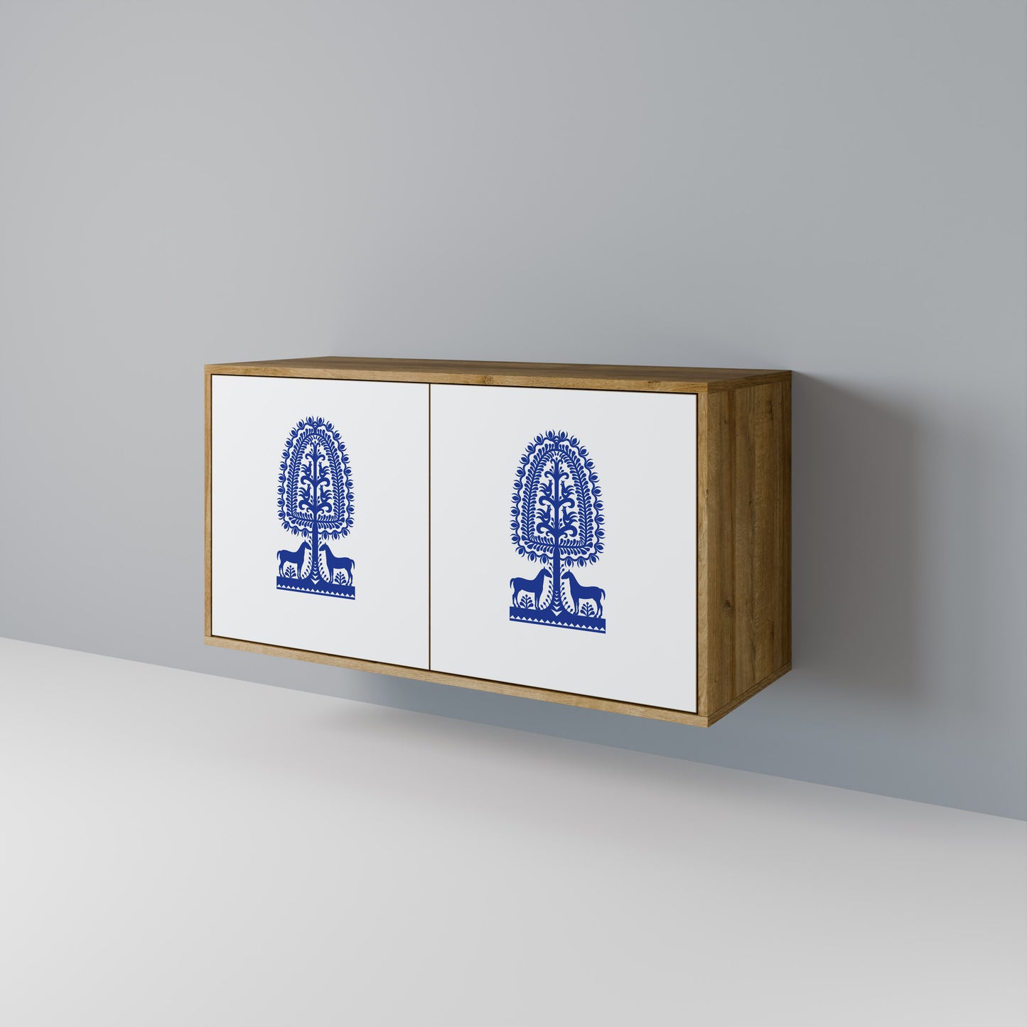 POLISH FOLK ART Skänk med två dörrar
