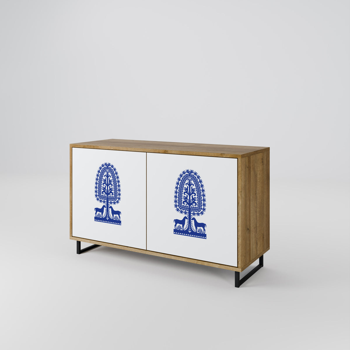 POLISH FOLK ART Skänk med två dörrar