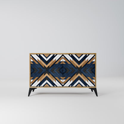 ARTFUL GEOMETRY 2-dörrars skänk i ekeffekt