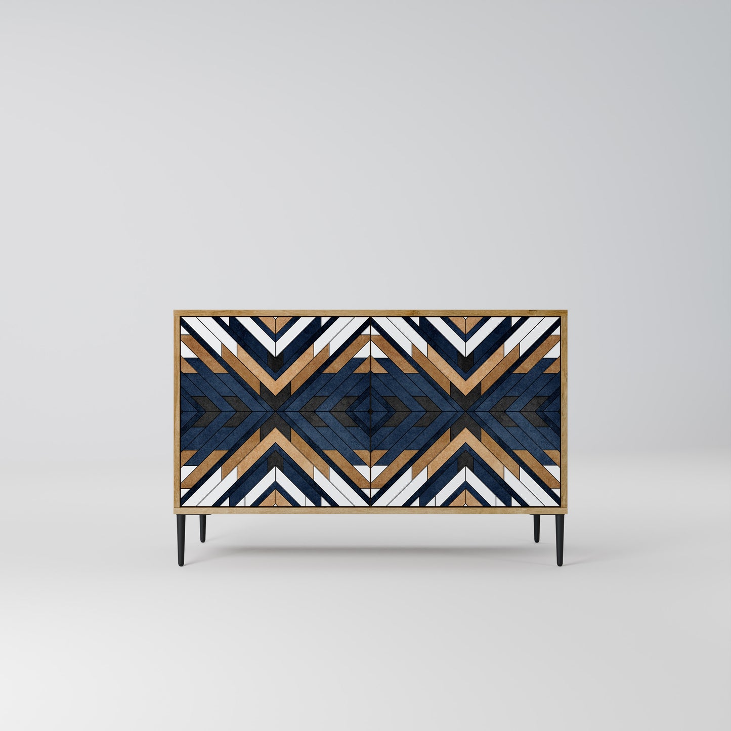 ARTFUL GEOMETRY 2-dörrars skänk i ekeffekt