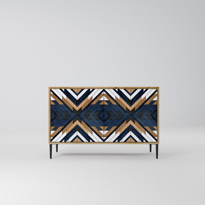 ARTFUL GEOMETRY 2-dörrars skänk i ekeffekt
