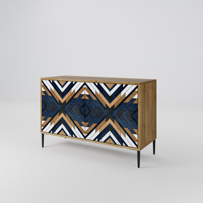 ARTFUL GEOMETRY 2-dörrars skänk i ekeffekt