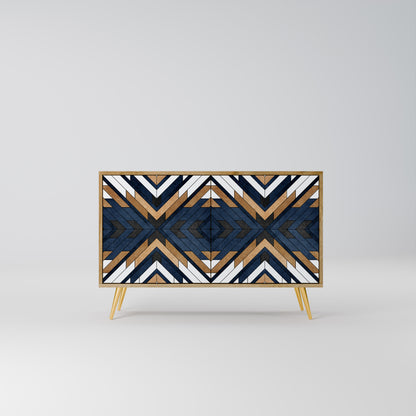 ARTFUL GEOMETRY 2-dörrars skänk i ekeffekt