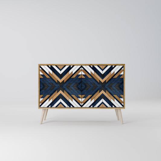 ARTFUL GEOMETRY 2-dörrars skänk i ekeffekt