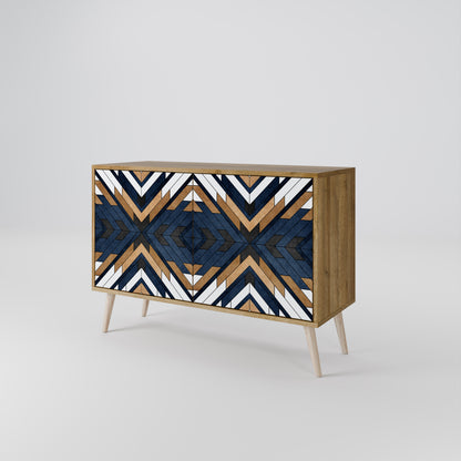 ARTFUL GEOMETRY 2-dörrars skänk i ekeffekt
