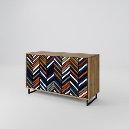 VIBRANT PATCHWORK 2-dörrars skänk i ekeffekt