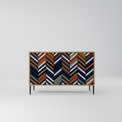 VIBRANT PATCHWORK 2-dörrars skänk i ekeffekt