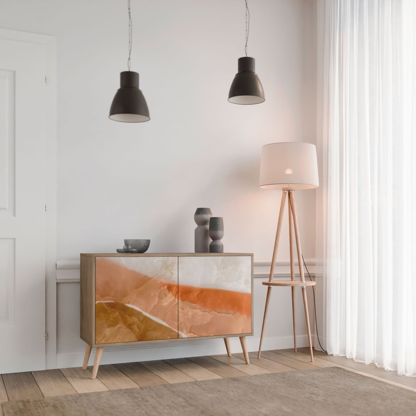 SANDHILLS SPLENDOR 2-dörrars skänk i ekeffekt