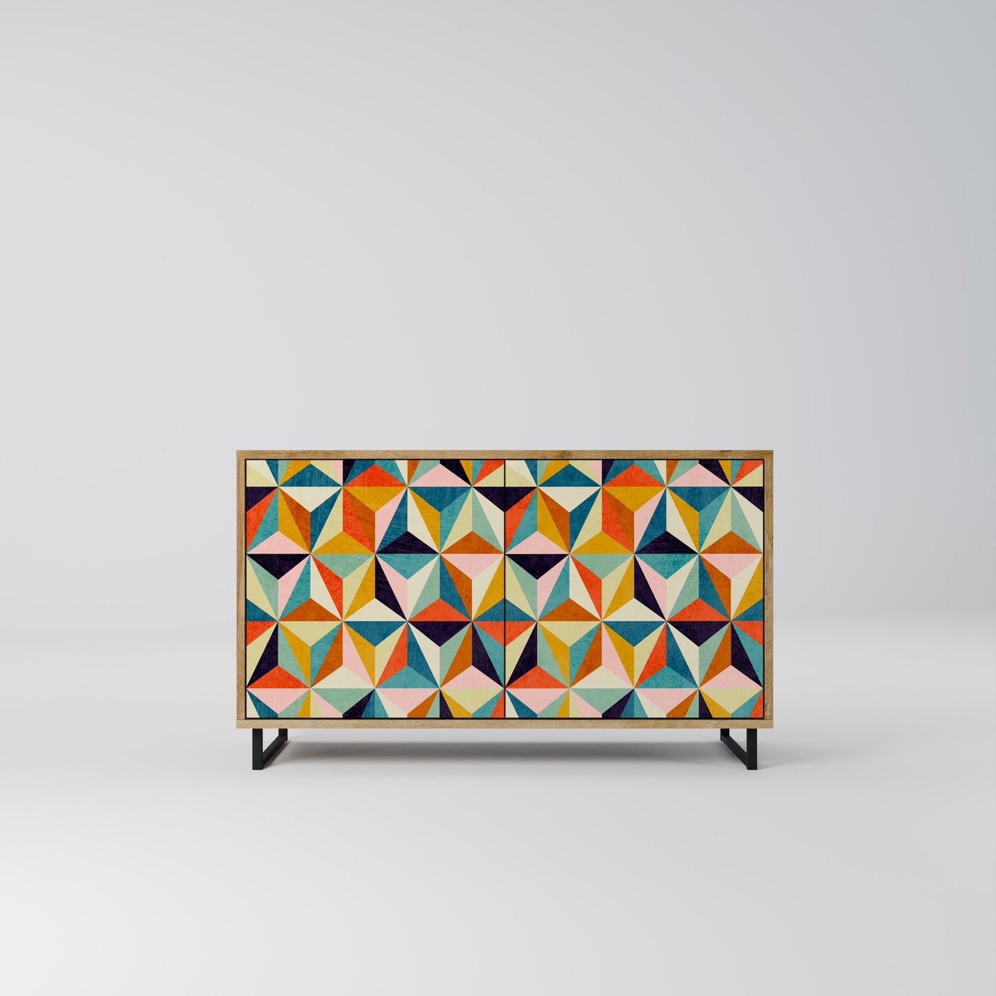 TESSELATE TREASURES 2-dörrars skänk i ekeffekt