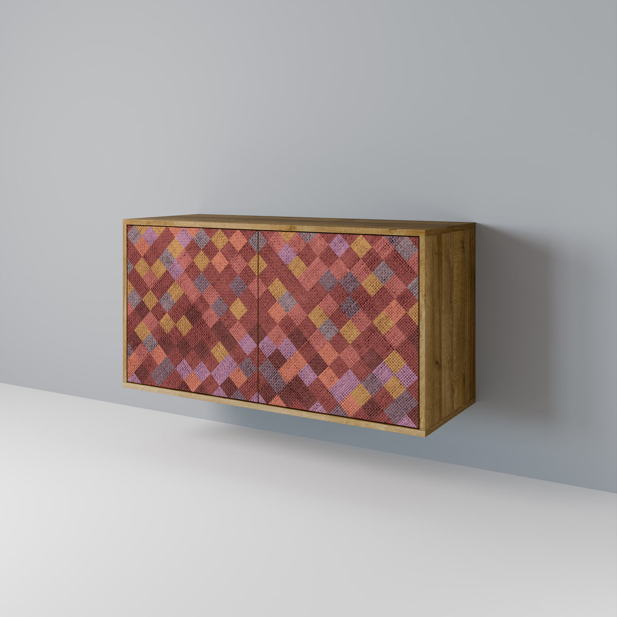 PAINTED SQUARES Skänk med två dörrar
