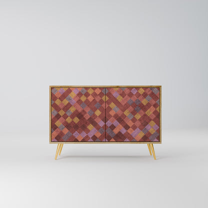 PAINTED SQUARES 2-Dörrars skänk i ekeffekt