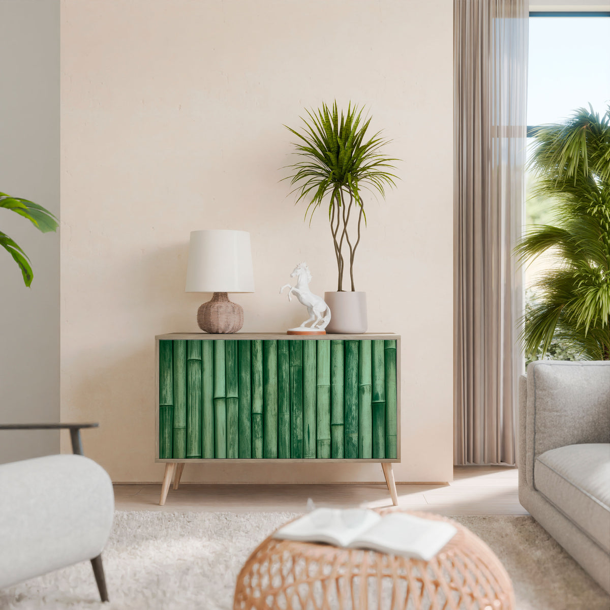 NATURAL GREEN 2-Door Sideboard