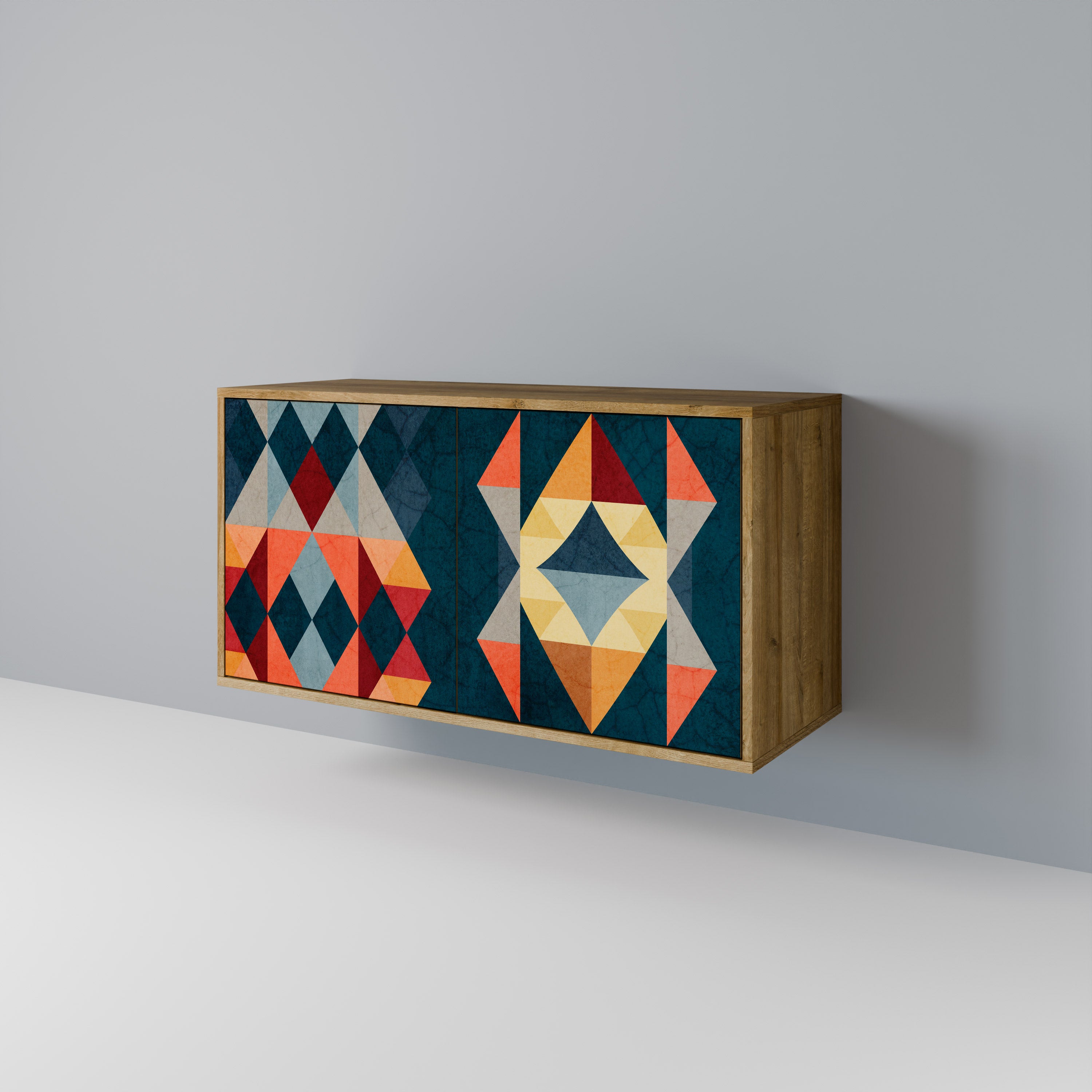 CRACKED ILLUSION Skänk med två dörrar