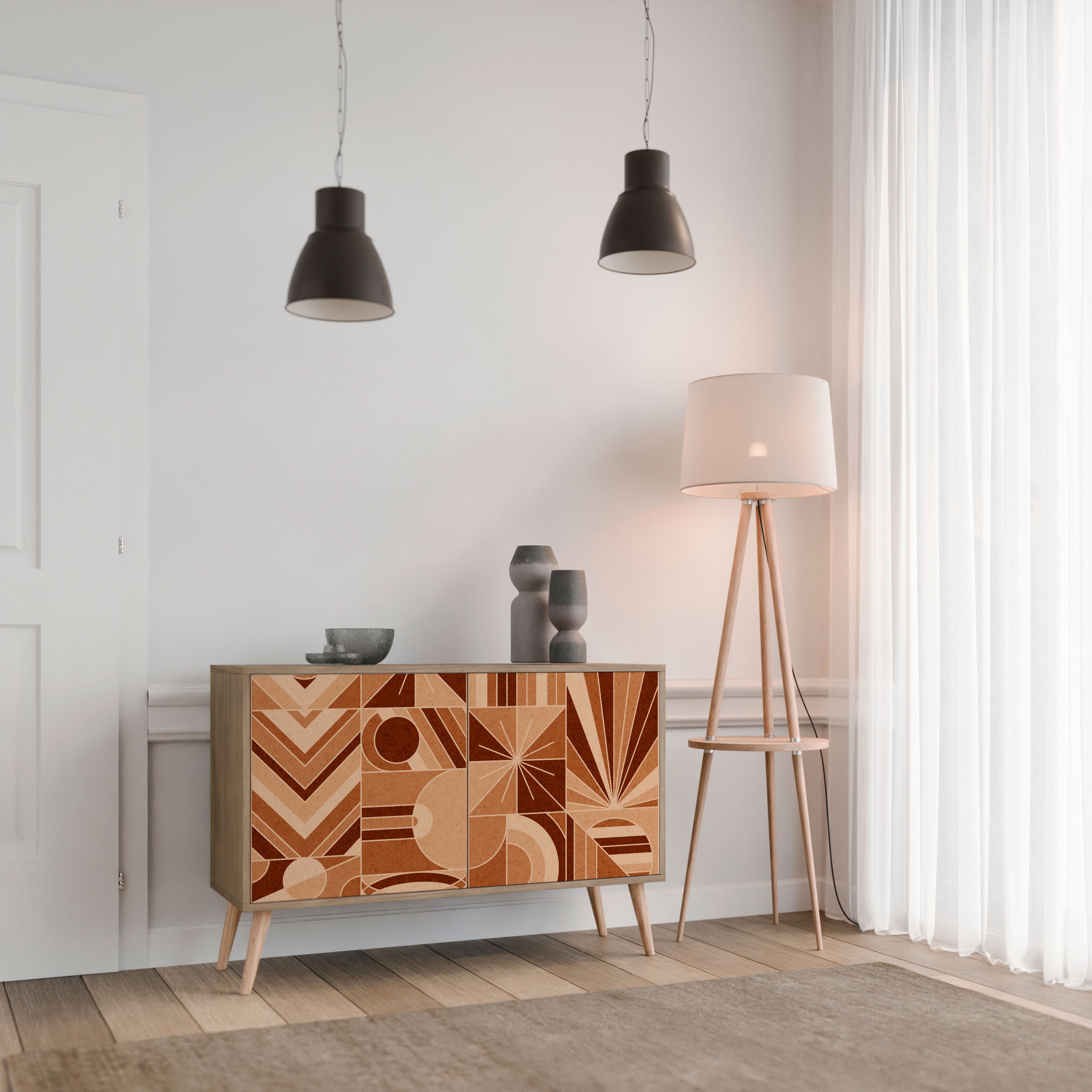 PRISM MOSAIC 2-Door Sideboard in Oak Effect