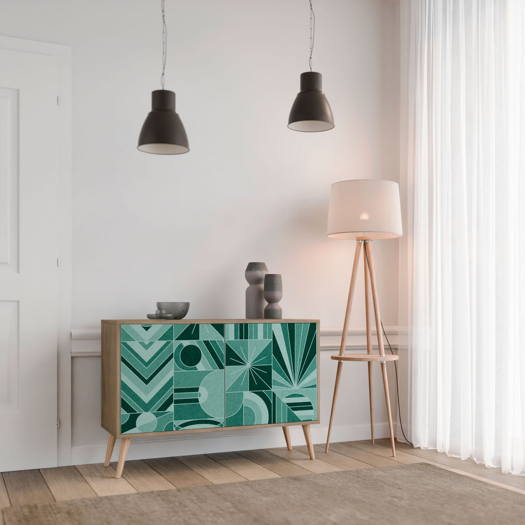 HARMONIC GRID 2-Door Sideboard in Oak Effect