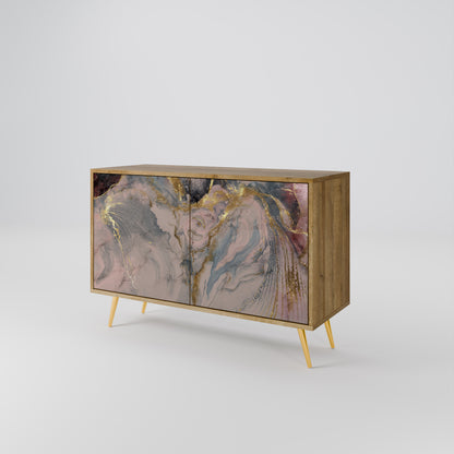 GILDED SWIRLS 2-dörrars skänk i ekeffekt