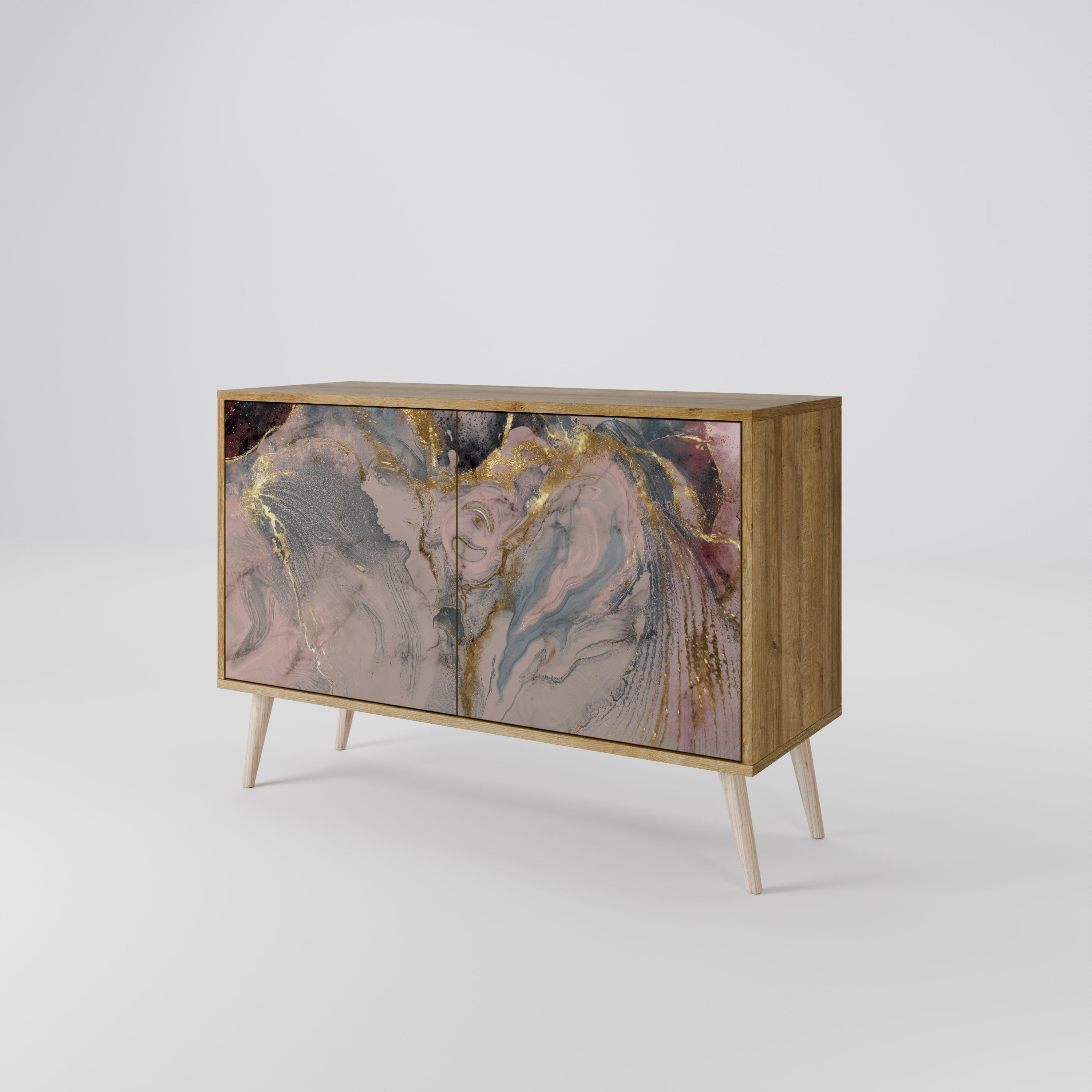 GILDED SWIRLS 2-Door Sideboard in Oak Effect