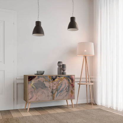GILDED SWIRLS 2-dörrars skänk i ekeffekt