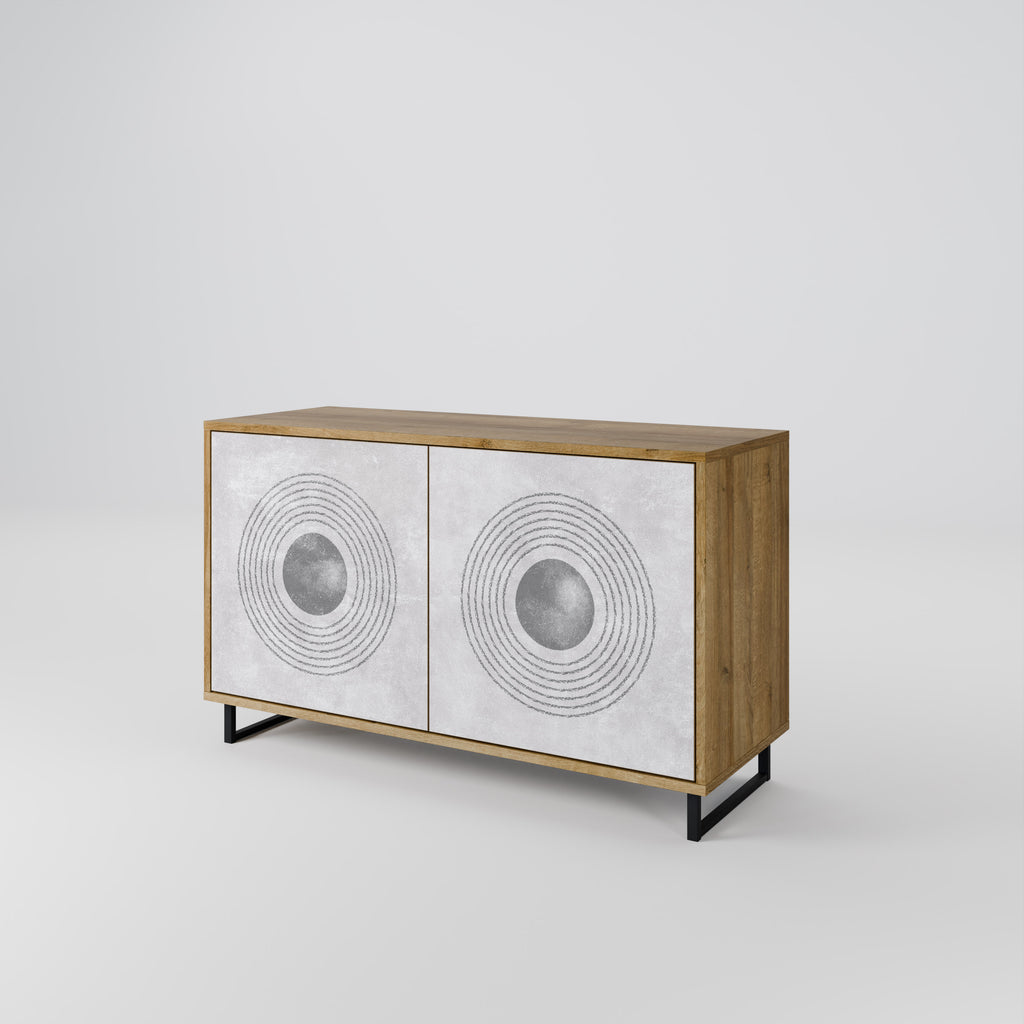 SOLID CIRCLES 2-Door Sideboard in Oak Effect