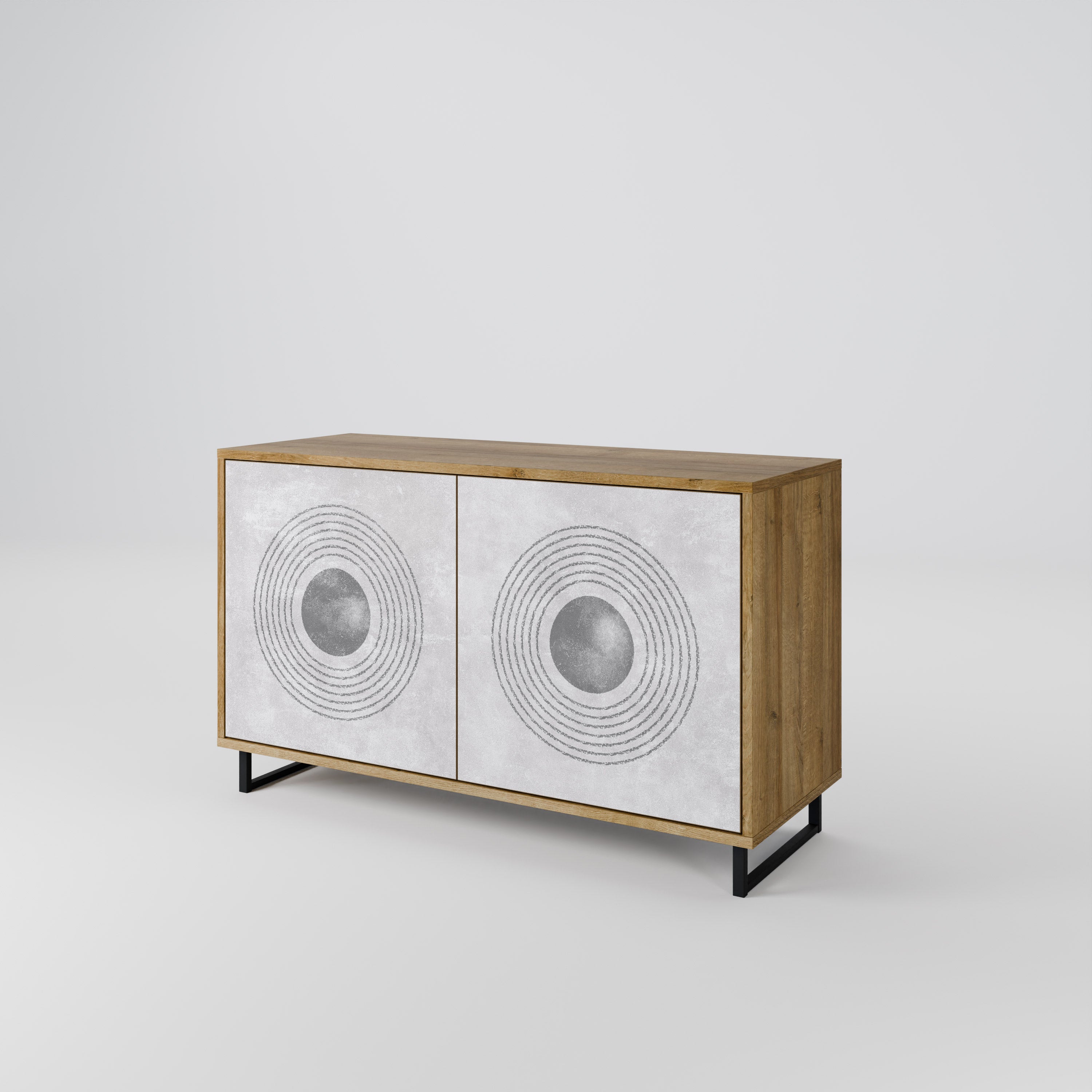 SOLID CIRCLES 2-Door Sideboard in Oak Effect