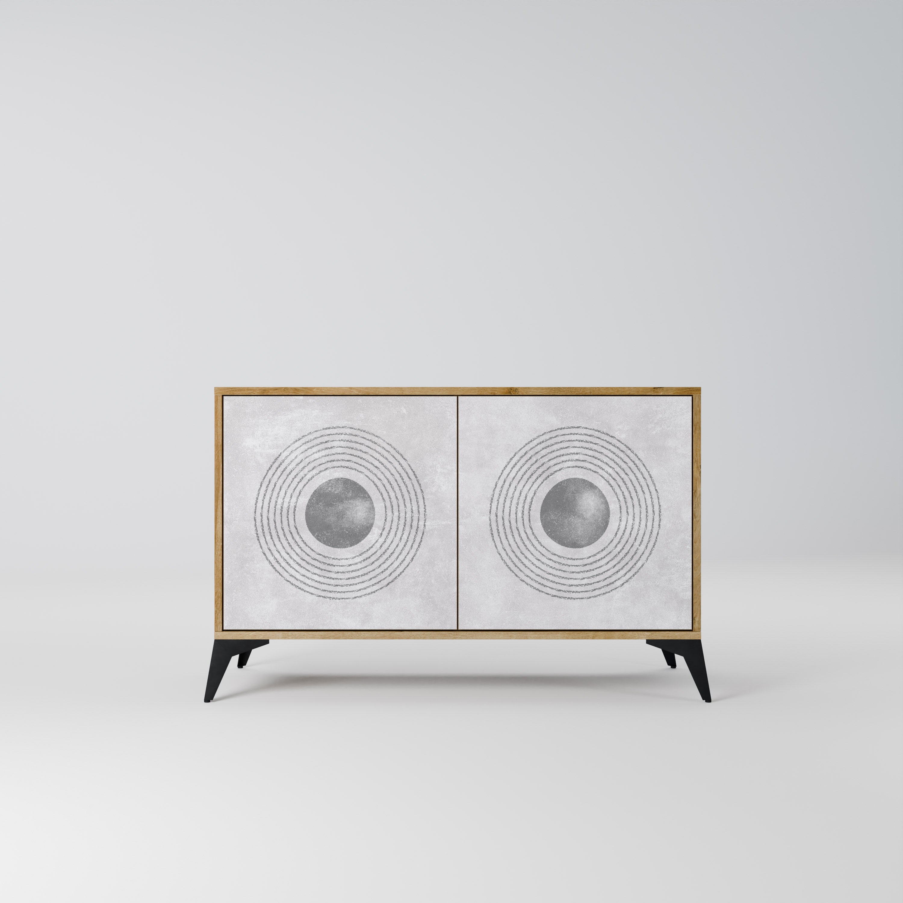 SOLID CIRCLES 2-Door Sideboard in Oak Effect