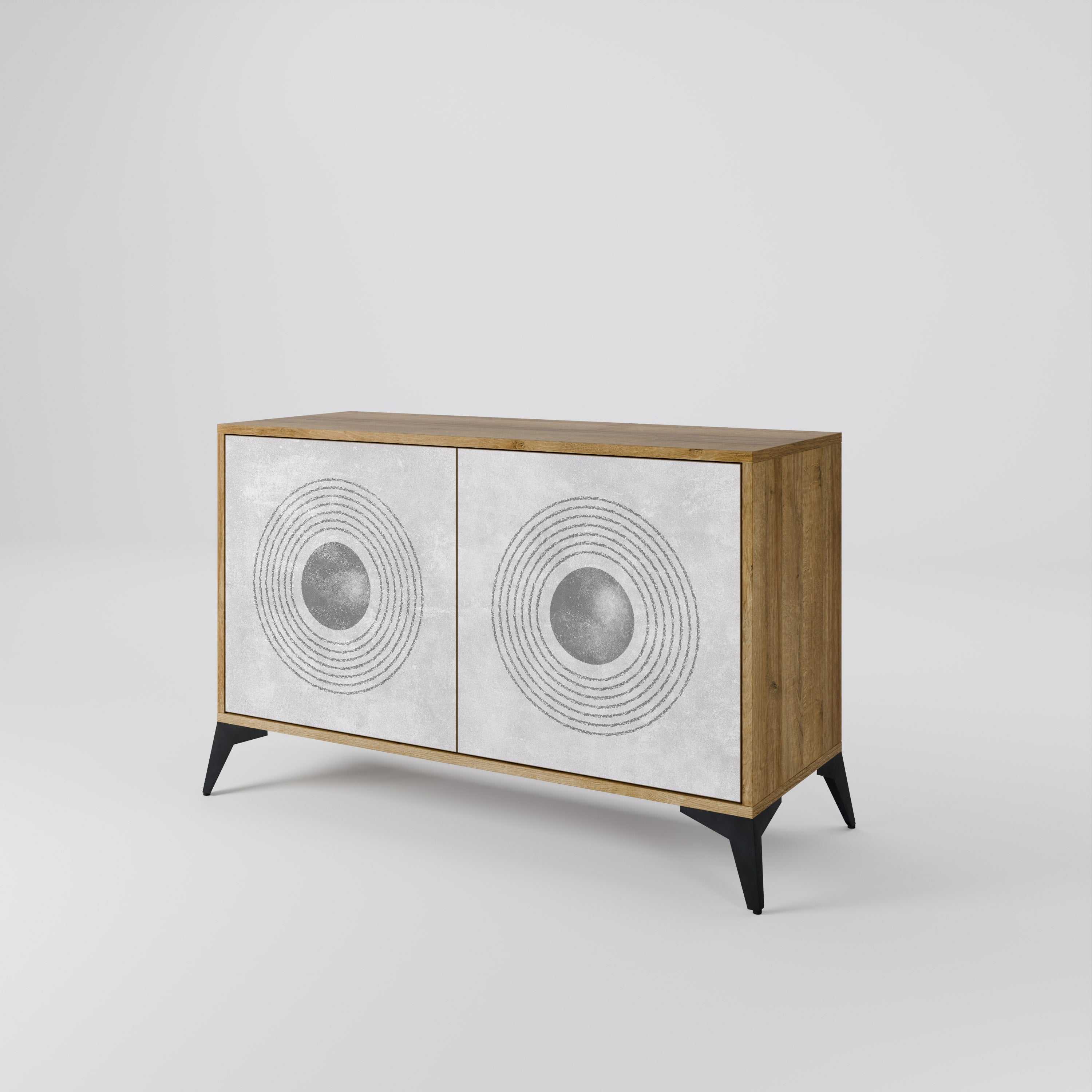 SOLID CIRCLES 2-Door Sideboard in Oak Effect