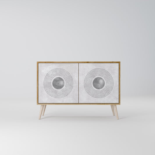 SOLID CIRCLES 2-dörrars skänk i ekeffekt