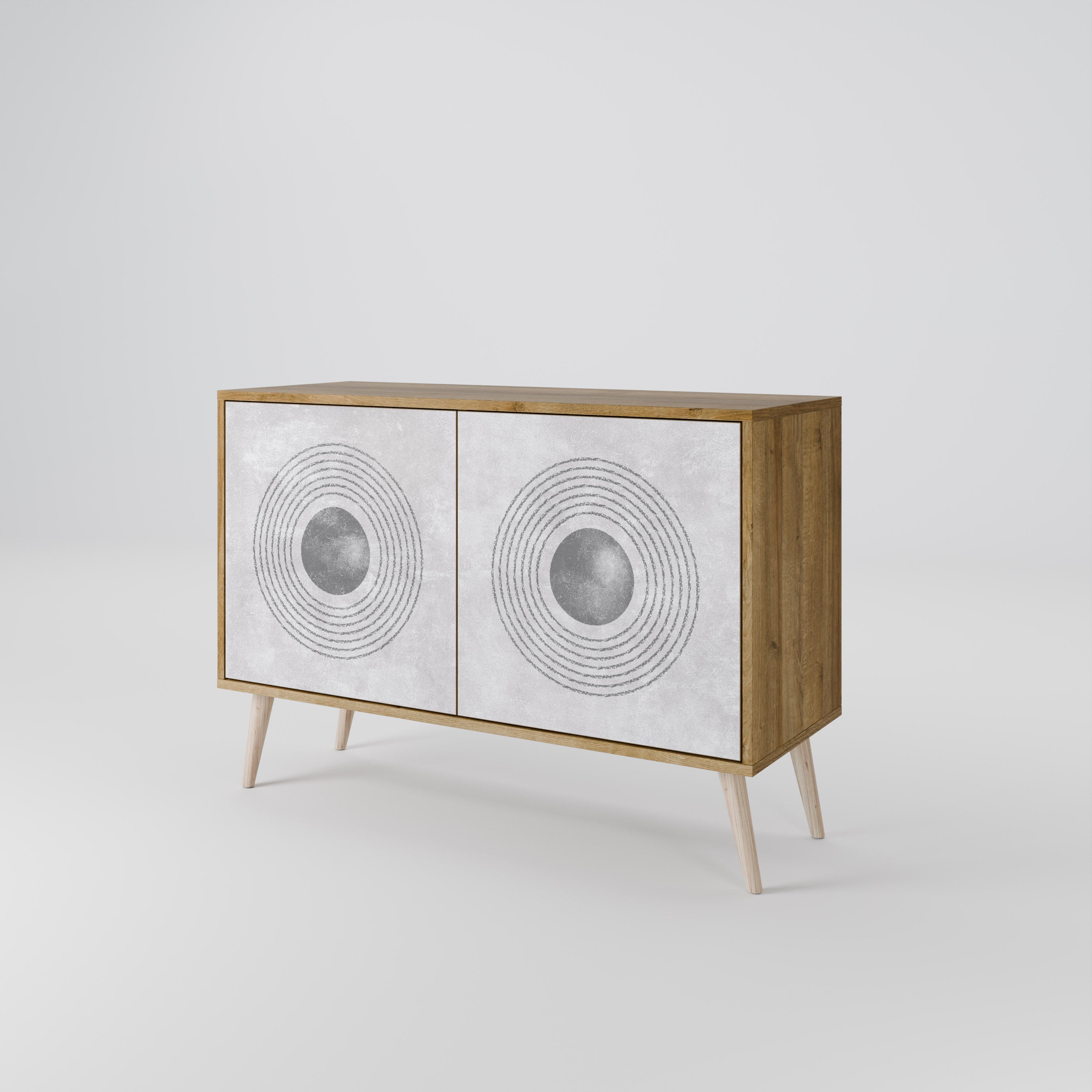 SOLID CIRCLES 2-Door Sideboard in Oak Effect