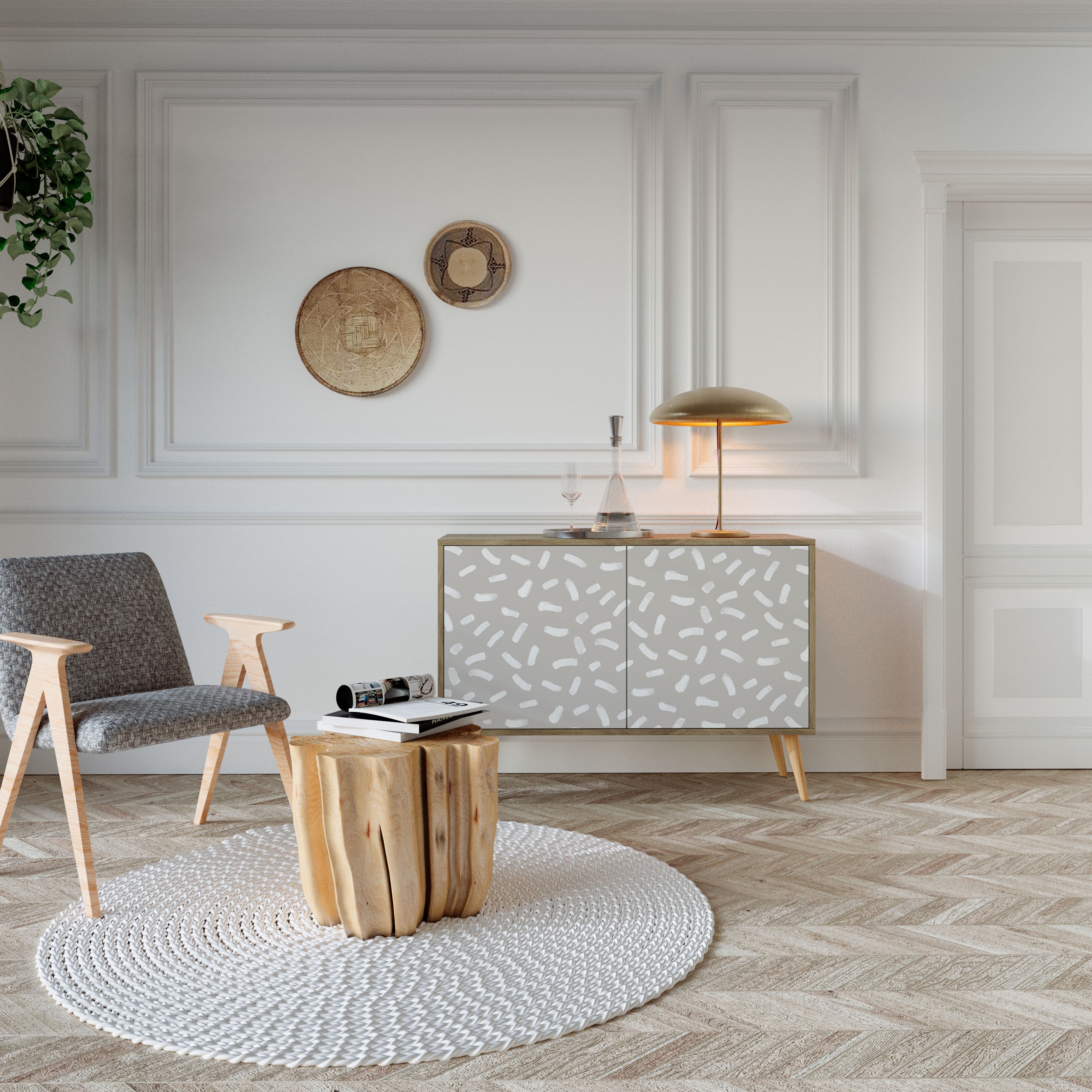 PASSING SECONDS 2-Door Sideboard in Oak Effect