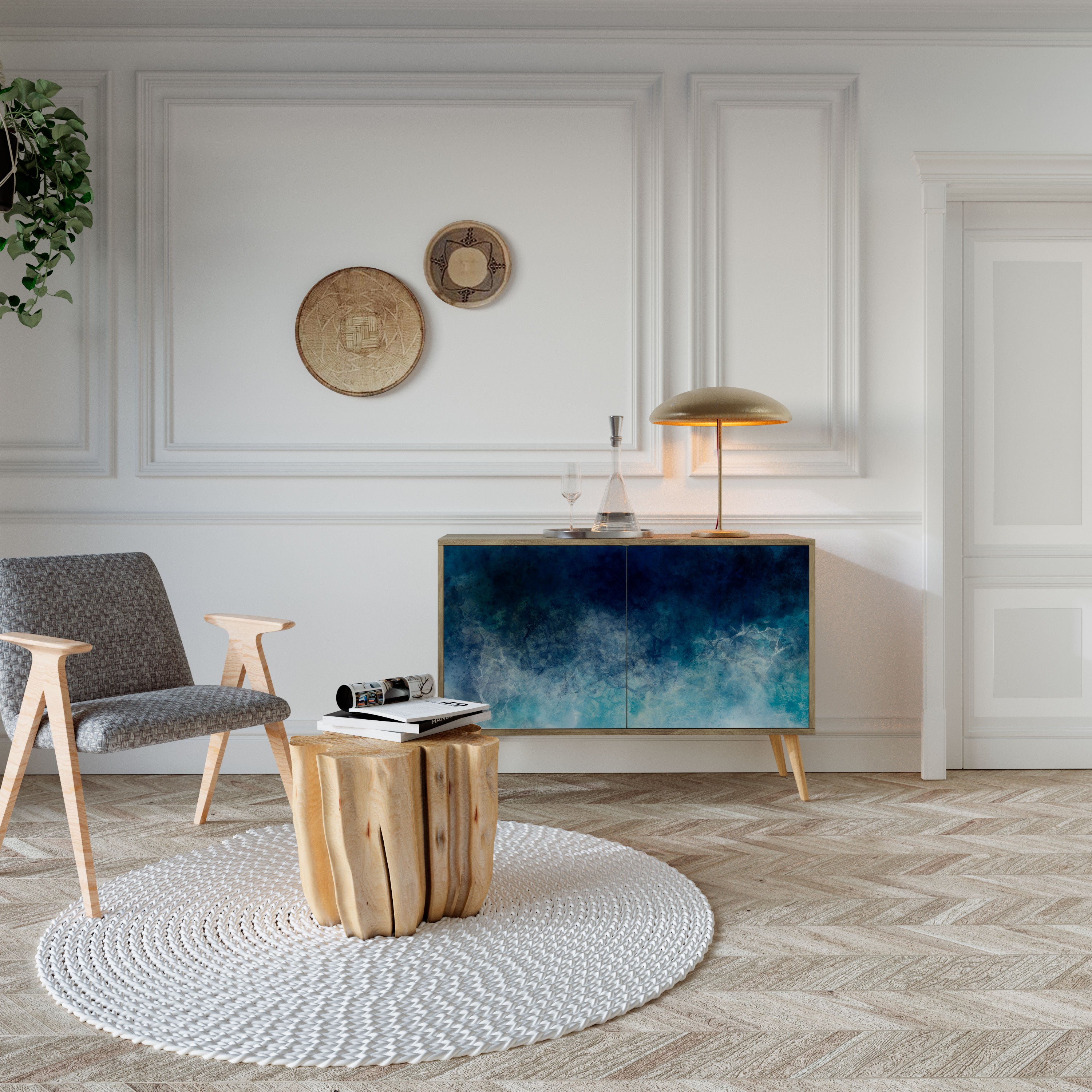 CELESTIAL FALL 2-Door Sideboard in Oak Effect