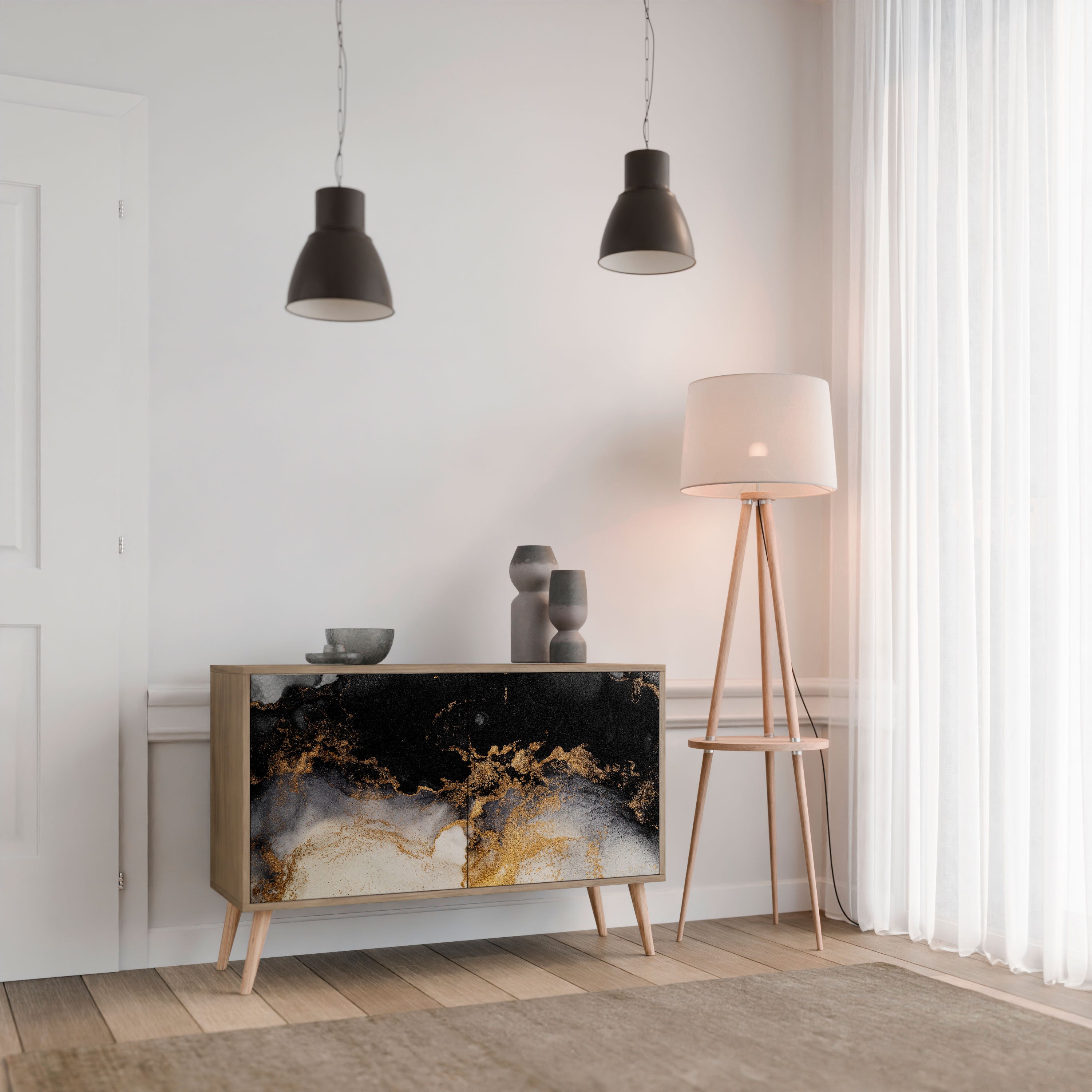 MARBLE OF TOMMORROW 2-Door Sideboard in Oak Effect