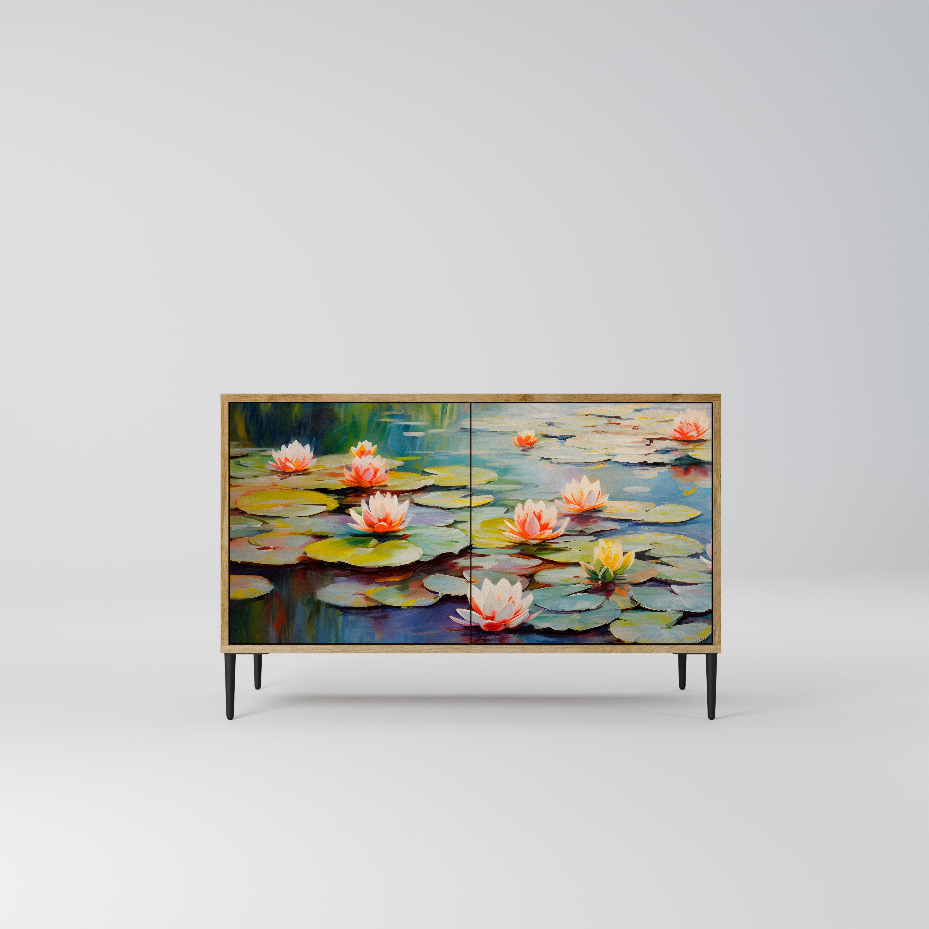BLOOMING WATERS 2-Door Sideboard in Oak Effect