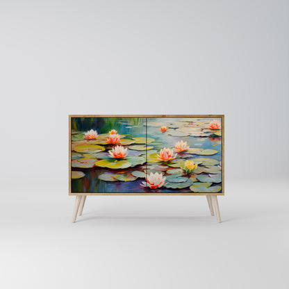 BLOOMING WATERS 2-dörrars skänk i ekeffekt