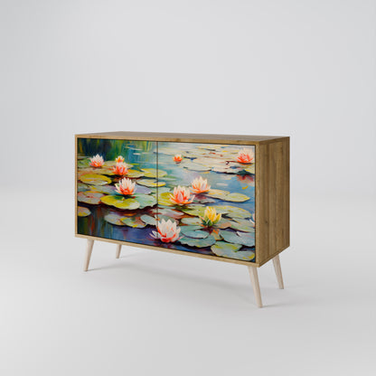 BLOOMING WATERS 2-dörrars skänk i ekeffekt