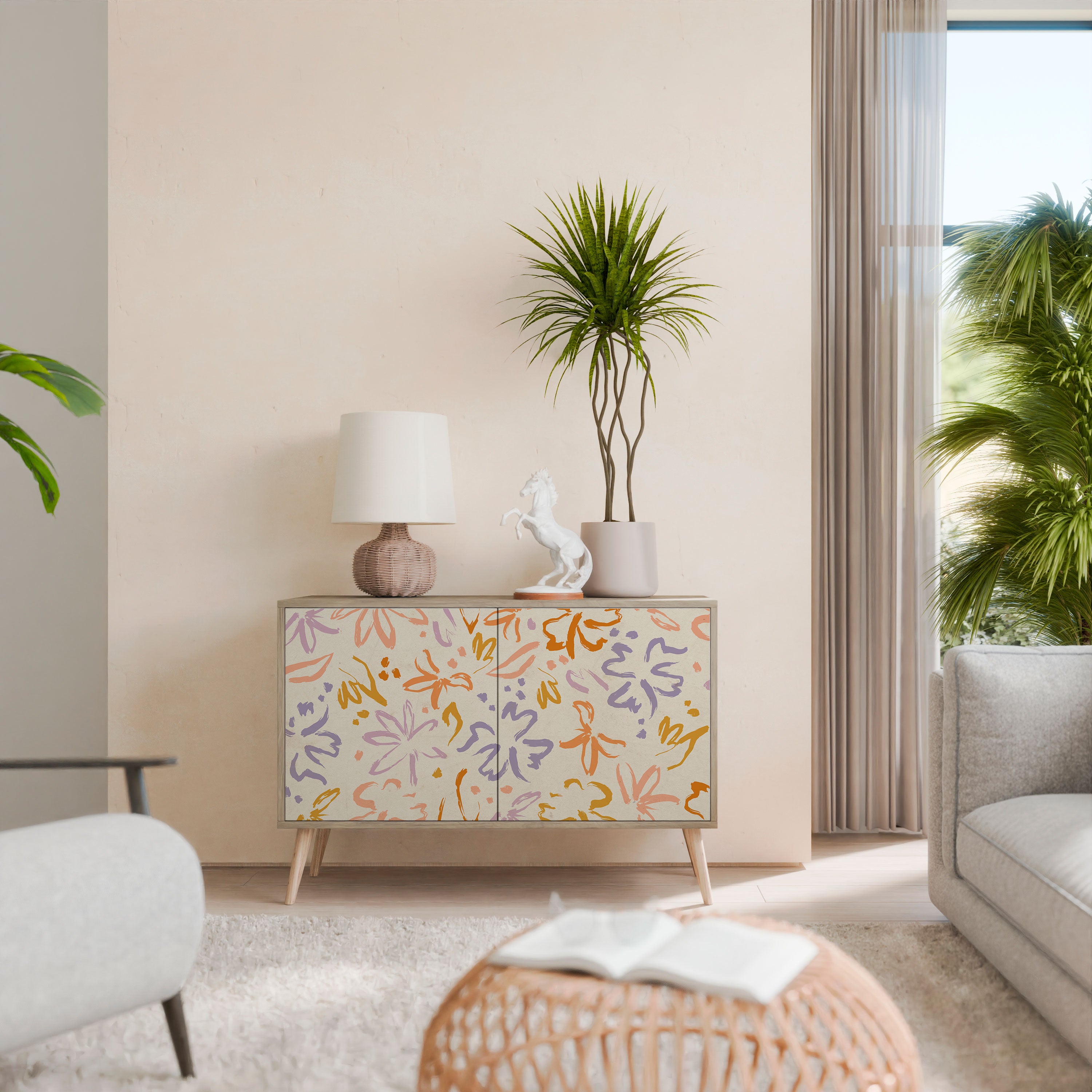 SPRING WHIMSY 2-Door Sideboard in Oak Effect